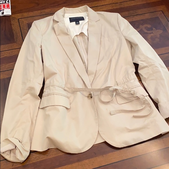 Banana Republic Khaki Blazer Drawstring Waist - Picture 1 of 4